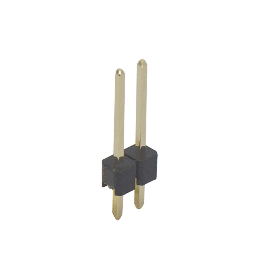 PH2541 排针连接器 Pitch 2.54mm 180° 单排 DIP 单塑排针 PA:7.5 PC:3.0 L=13.0 02Pin 黑色 PA9T，94V-0 镀全金G/F